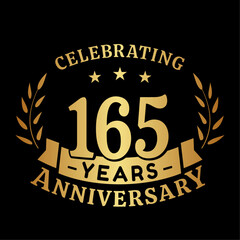 165th anniversary celebration design template. 165 years vector and illustration.