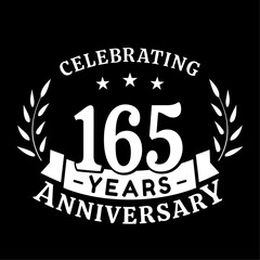 165th anniversary celebration design template. 165 years vector and illustration.