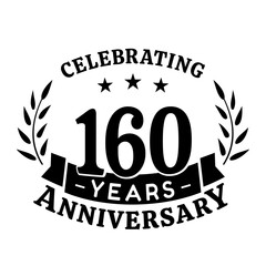 160th anniversary celebration design template. 160 years vector and illustration.