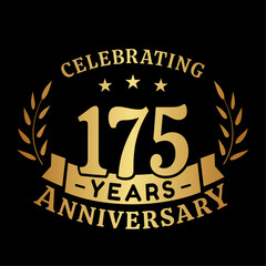 175th anniversary celebration design template. 175 years vector and illustration.