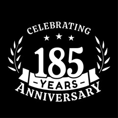 185th anniversary celebration design template. 185 years vector and illustration.