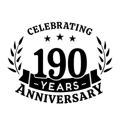 190th anniversary celebration design template. 190 years vector and illustration.