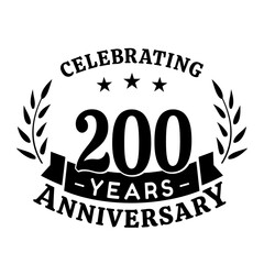 200th anniversary celebration design template. 200 years vector and illustration.