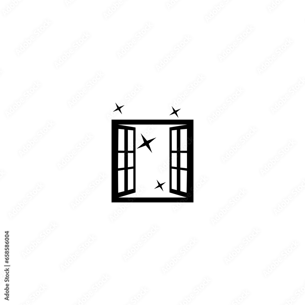 Poster cleaning window icon isolated on transparent background