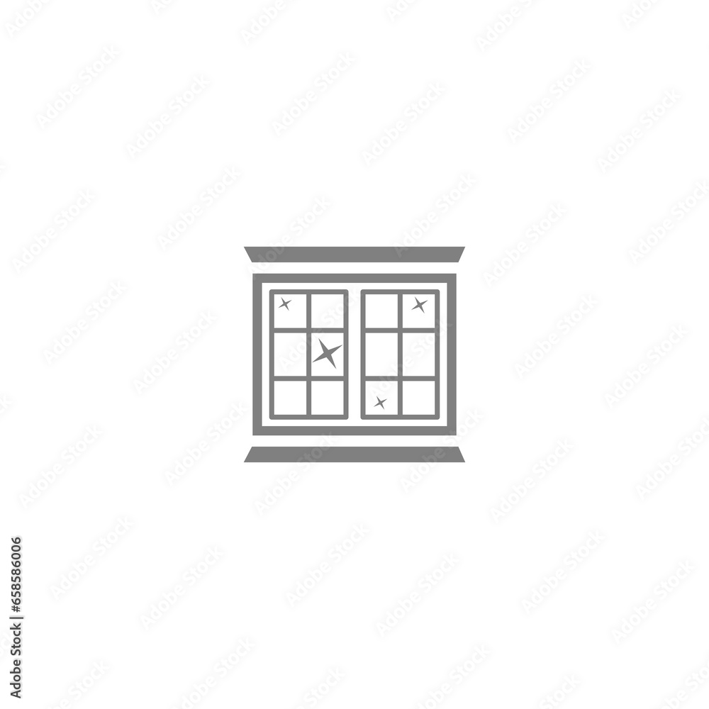 Poster cleaning window icon isolated on transparent background
