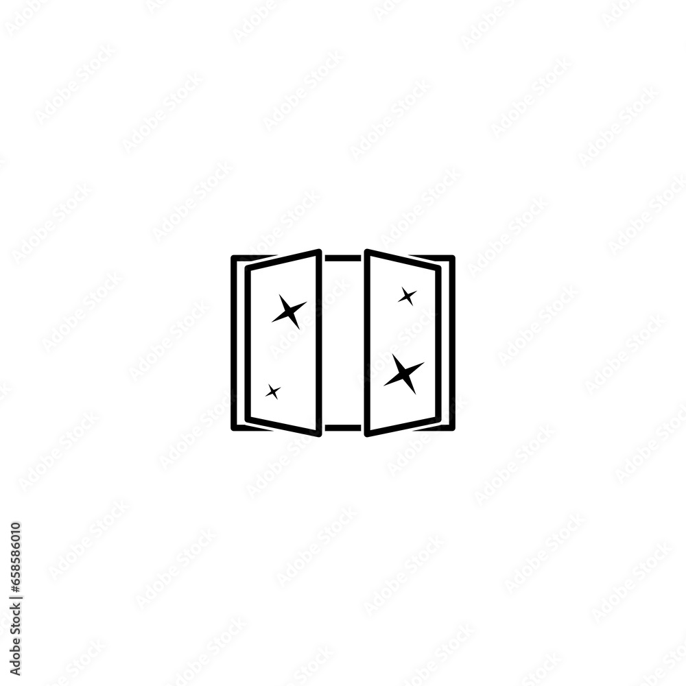 Poster cleaning window icon isolated on transparent background