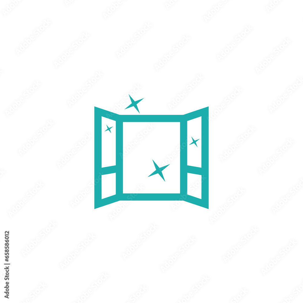 Poster cleaning window icon isolated on transparent background