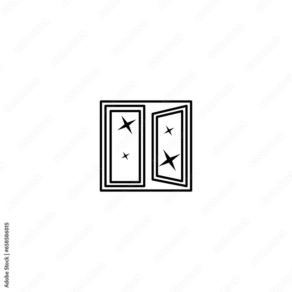 Poster cleaning window icon isolated on transparent background