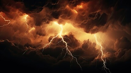 Fototapeta na wymiar a lightning bolt against a black sky