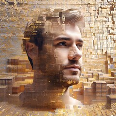 person with puzzle - obrazy, fototapety, plakaty