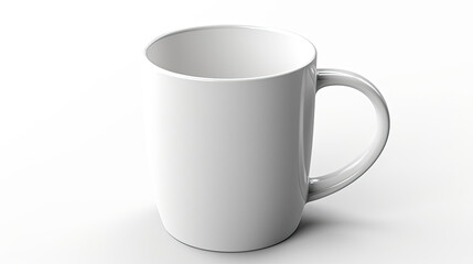 Obraz premium A detailed mockup of a coffee mug with personalized design isolated on white background top view.