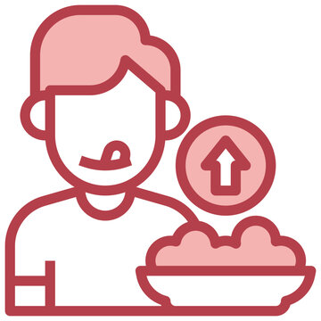 increased appetite flat icon,linear,outline,graphic,illustration