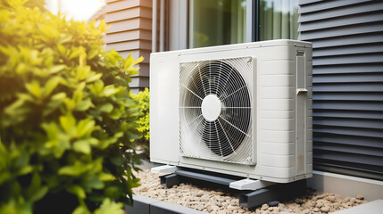 Pompe à chaleur à air installée à l'extérieur d'une maison pour améliorer son efficacité énergétique.