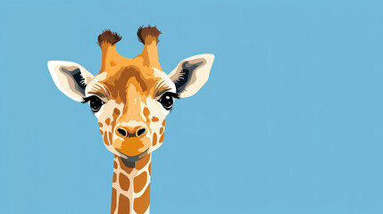Adorable Baby Giraffe Drawing - obrazy, fototapety, plakaty