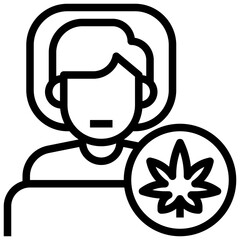 sleep weed filled outline icon,linear,outline,graphic,illustration