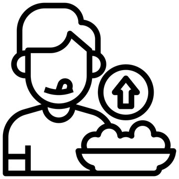 increased appetite filled outline icon,linear,outline,graphic,illustration