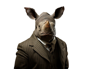 A rhinoceros looking similar human