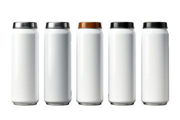 various blank white bottle  isolated packaging design elements