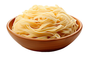 bowl of pasta   isolated on white  background