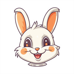 Bunny Cute Funny Cartoon Kawaii Clipart Colorful Watercolor Animal Pet Sticker Illustration