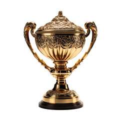 Fototapeta na wymiar 3D Luxury golden award trophy isolated on white background -