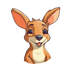 kangaroo Cute Funny Cartoon Kawaii Clipart Colorful Watercolor Animal Pet Sticker Illustration