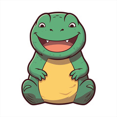 Komodo Cute Funny Cartoon Kawaii Clipart Colorful Watercolor Animal Pet Sticker Illustration