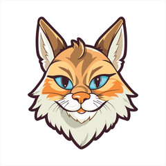Lynx Cute Funny Cartoon Kawaii Clipart Colorful Watercolor Animal Pet Sticker Illustration