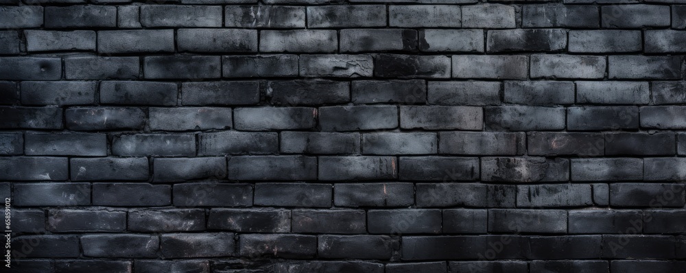 Wall mural dark grey bricks texture background for website page header
