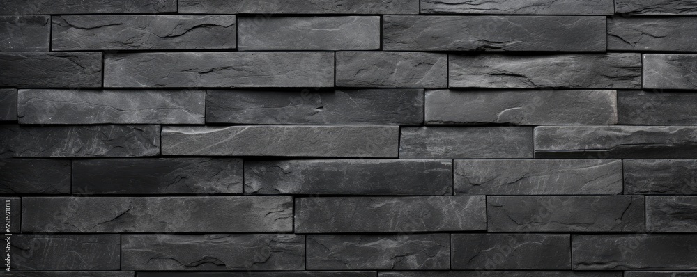 Wall mural dark grey bricks texture background for website page header