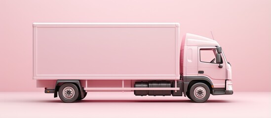 Truck for delivering goods isolated pastel background Copy space