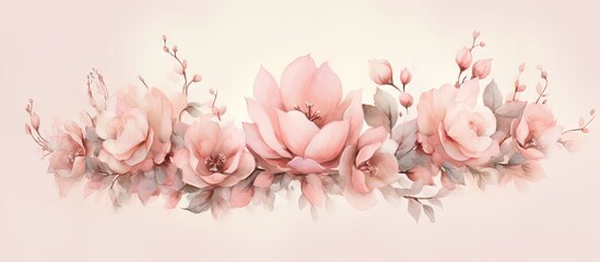 copy space image on isolated background with watercolor crown and flower