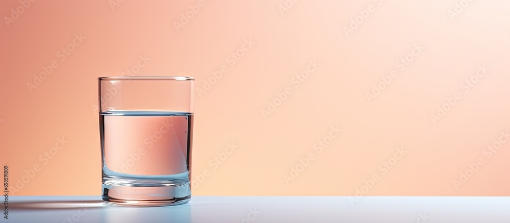 Poster Water droplets on a isolated pastel background Copy space illuminated by natural light create soft shadows