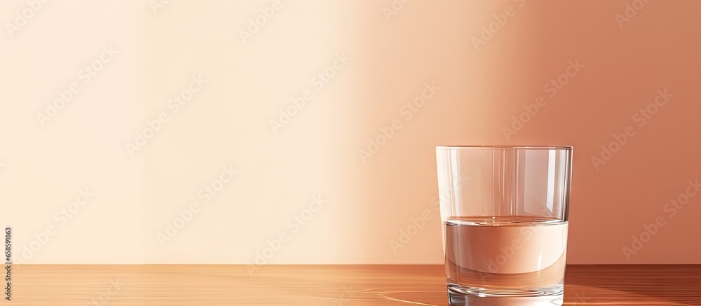 Poster Water droplets on a isolated pastel background Copy space illuminated by natural light create soft shadows