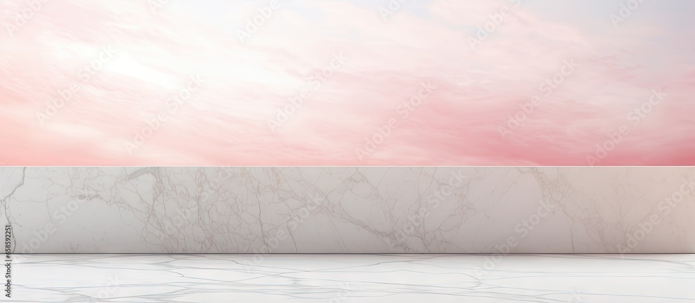 Poster copy space image on isolated background with white marble flooring