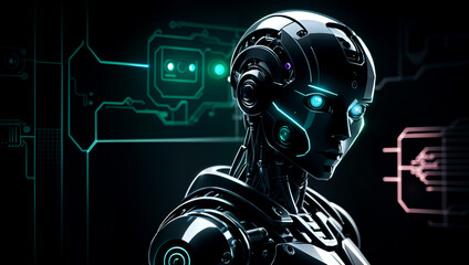AI robots, technology that is about to change the world. AI generated - 658592464