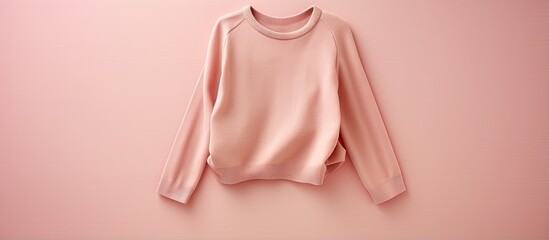 Women wearing pink shirts knit wool sweaters in front of a isolated pastel background Copy space