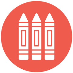 Pencil Crayon Vector Icon Design Illustration