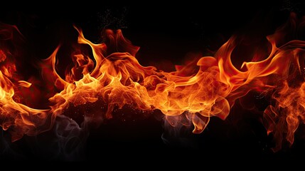 flames on black background