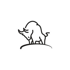 Bull Taurus Bison Buffalo Logo design vector template. Beef Meat Steak House Restaurant Logotype concept