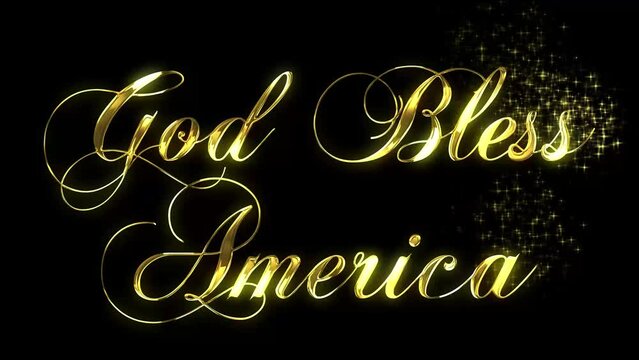 Golden text animated in a reveal with a starburst pattern