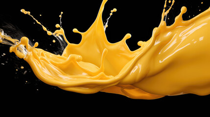 Melted cheese on black background