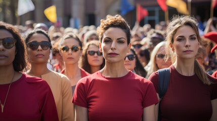 Females activists during demonstration for women's rights