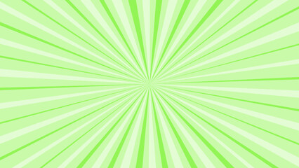 Fototapeta premium Green sunburst background with rays