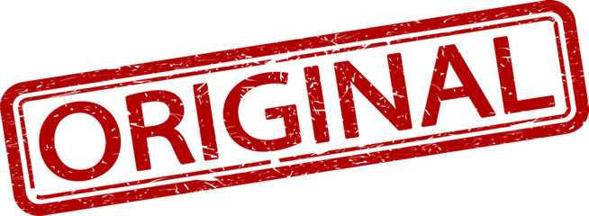 Vector illustration of grunge red original stamp.