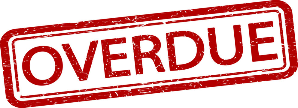Vector illustration of grunge red overdue stamp.