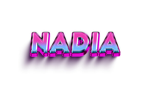 Nadia Colorful 3d Abstract Text name