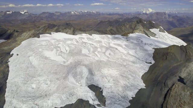 Aerial view of the Pastoruri Glacier, Ancash. Peru