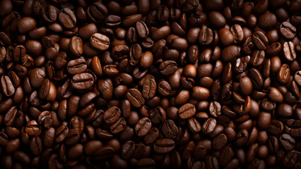 Fototapeta premium Coffee beans pattern background.