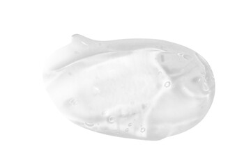 smear of transparent cosmetic gel. On an empty background.